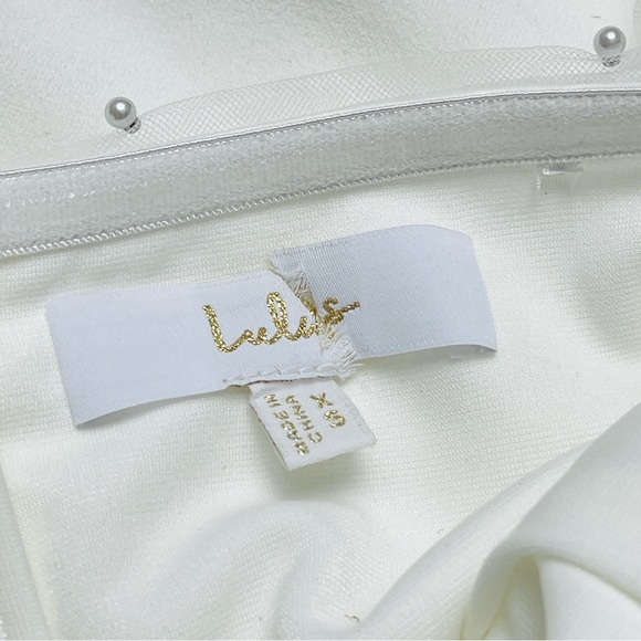 Lulus Profound Glamour Ivory Pearl Off-the-Shoulder Tulip Maxi Dress NWOT - Picture 7 of 10